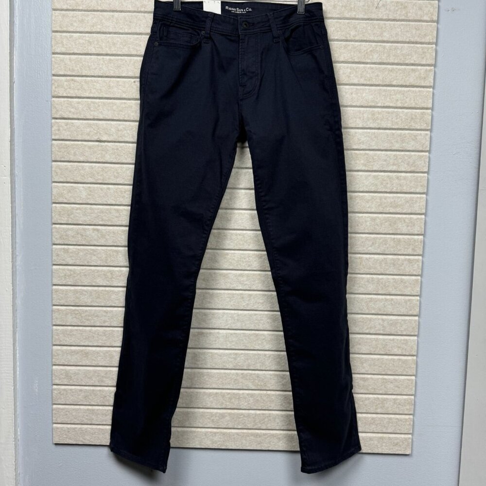 Rising Sun Men’s Slim Fit Stretch Jeans Navy Blue Denim Repreve Size 30x34